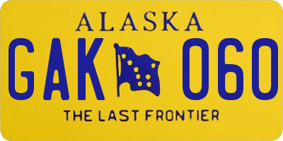 AK license plate GAK060