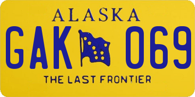 AK license plate GAK069