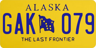 AK license plate GAK079