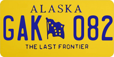 AK license plate GAK082