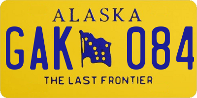 AK license plate GAK084