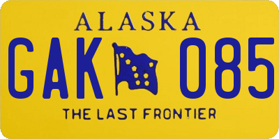 AK license plate GAK085