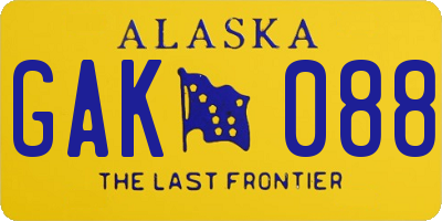 AK license plate GAK088
