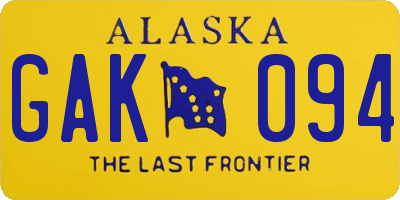 AK license plate GAK094