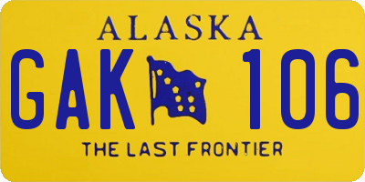AK license plate GAK106