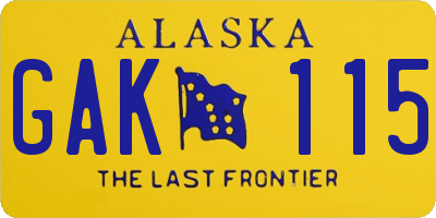 AK license plate GAK115