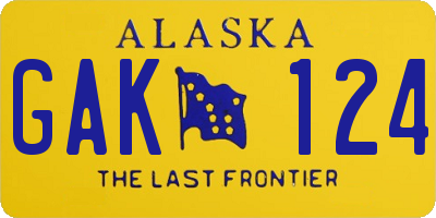 AK license plate GAK124