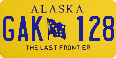 AK license plate GAK128