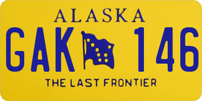 AK license plate GAK146