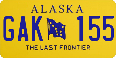 AK license plate GAK155