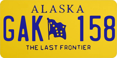 AK license plate GAK158