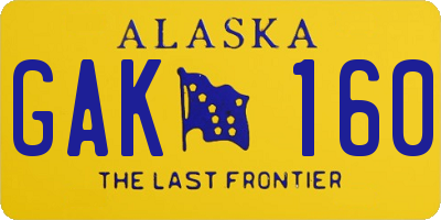 AK license plate GAK160