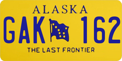 AK license plate GAK162