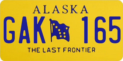 AK license plate GAK165