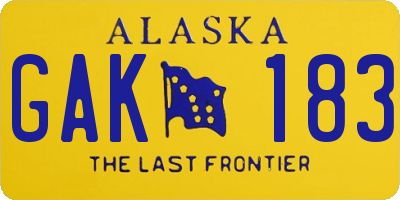 AK license plate GAK183