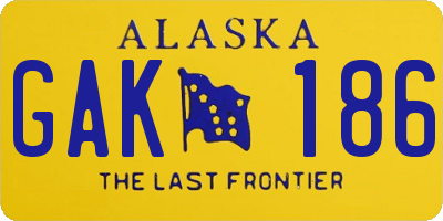 AK license plate GAK186