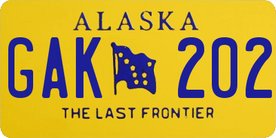AK license plate GAK202