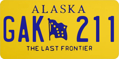 AK license plate GAK211