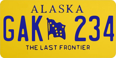 AK license plate GAK234