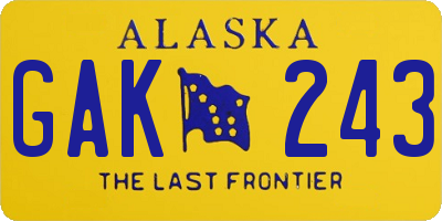AK license plate GAK243