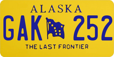 AK license plate GAK252