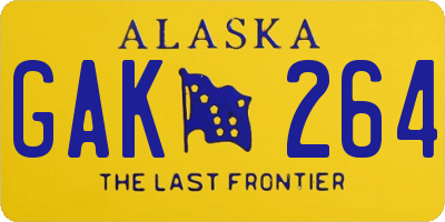 AK license plate GAK264