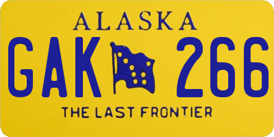 AK license plate GAK266