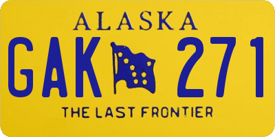 AK license plate GAK271