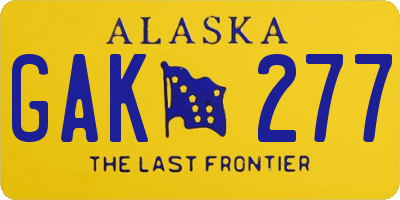 AK license plate GAK277