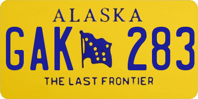 AK license plate GAK283