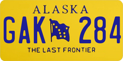 AK license plate GAK284