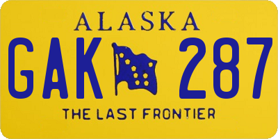 AK license plate GAK287