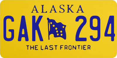 AK license plate GAK294