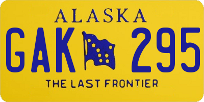 AK license plate GAK295