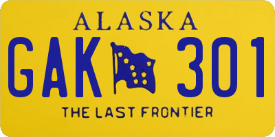 AK license plate GAK301