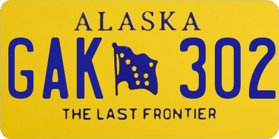 AK license plate GAK302