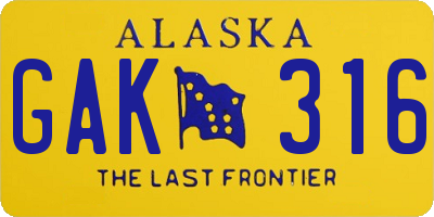 AK license plate GAK316