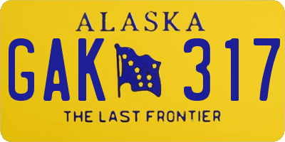 AK license plate GAK317