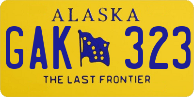 AK license plate GAK323