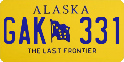 AK license plate GAK331