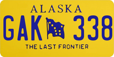 AK license plate GAK338