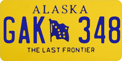 AK license plate GAK348