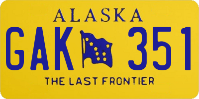 AK license plate GAK351