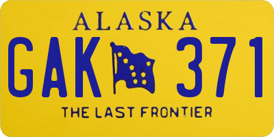 AK license plate GAK371