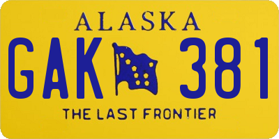 AK license plate GAK381