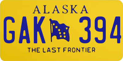 AK license plate GAK394