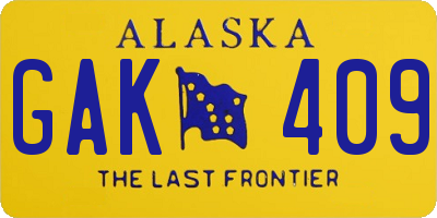 AK license plate GAK409