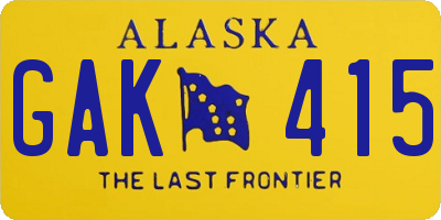 AK license plate GAK415