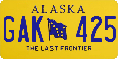 AK license plate GAK425
