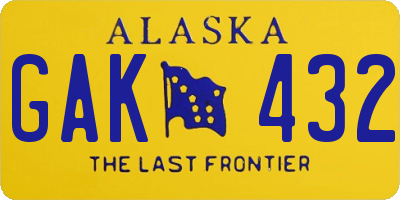 AK license plate GAK432
